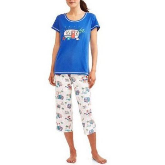 RV There Yet Happy Camper Capri Comfy Pajamas PJs - Picture 1 of 5